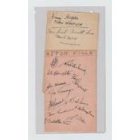 Football Autographs, Aston Villa, autograph album page signed by all 11 players who played in the