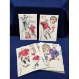 Football, set of 25 Premier League Opening Birthday cards by Paul Trevillion (25) (mint)