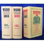 Cricket, John Wisden's Cricketers' Almanacks, 1965, 1966 & 1968, all original publishers