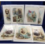 P JONES COLLECTION, Ephemera, a small collection of 8 cdv chromo litho album pages in blue folder