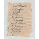 Football, Exeter City, signatures on line paper, 1920's (gd)