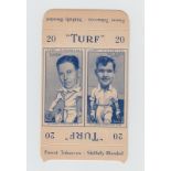 Cigarette cards, Cricket, Carreras, Turf Slides, Famous Cricketers, (set, 50 cards in 25 uncut