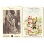 Trade cards, selection inc. early USA (19) Arbuckle Bros, Eureka Spool Silk, Magic Yeast, Lion