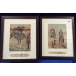 Harry Payne, two comic sketch military prints, 'Line Regiment in Egypt, the effect of