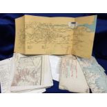 Railwayana, selection of mostly maps inc. Pre-WW1 GWR issue, GWR System Map (poor), GE London