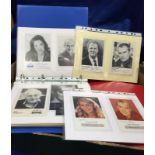 Entertainment autographs, four modern folders containing a large number of promotional cards, colour