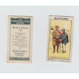 Trade cards, Maynards, The European War Series, (set, 8 cards) (2 sl trim nos 3 & 8, & no 7 sl scuff