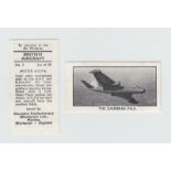 Trade cards, Clevedon Confectionery, British Aircraft (title in two lines) (set, 50 cards) (gd/vg)