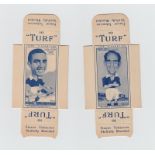 Cigarette cards, Football, Carreras, Famous Footballers, Turf Slides, uncut singles (44/50,