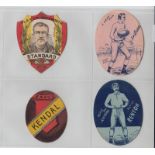 Trade cards, Rugby, Sharpe's, Bradford, 4 cards, three oval shaped, Salford, Renton & Kendal, one