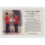 Postcards, Military, another 6 Soldiers Pay Cards by Gale & Polden, The Royal Sussex Reg, Royal