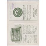 Tobacco issues, P. Jones Collection, Player's, two proof price list leaflets for Duty Free Tobacco