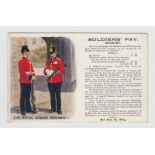 Postcards, Military, another 4 Soldiers Pay Cards by Gale & Polden, artist McNeil, The Queens, (