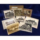 Photographs, Public Houses, small collection of 9 vintage b/w photos, various sizes, mostly card