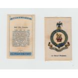 Tobacco silks, Singleton & Cole, Crests & Badges of the British Army (20/110) (mostly gd)