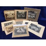 Photographs, Sport, small selection of 9 vintage b/w amateur teamgroup photos, various sizes, mostly