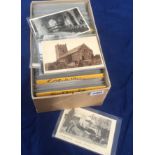 Postcards, Churches, a collection of approx 500 cards, RP;s & Printed, all in sleeves, covering