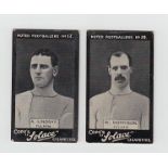 Cigarette cards, Football, Cope's, Noted Footballers (Solace), Fulham, two cards, nos 17 A.