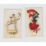 Cigarette cards, Player's, O/S issue, Flag Girls of All Nations, (set, 25 cards) (2 with light