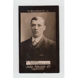 Cigarette card, Football, John Sinclair, Football Favourites, type card, no 58, S. Bloomer,