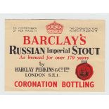 Beer Label, Barclay, Perkins & Co Ltd, London, Russian Imperial Stout, Coronation 1953, h.r, (