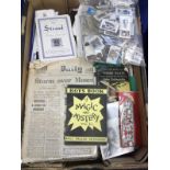 Ephemera, selection 1940's onwards, various subjects inc matchbooks, air mail labels, royalty, maps,