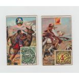 Cigarette cards, ITC Canada, Mail Carriers & Stamps, 8 cards, Bolivia, Bosnia, China, France,