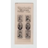 Cigarette card, Football, Paulton's, Wolverhampton Wanderers Footballers, type card showing 6