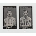 Cigarette cards, Football, Cope's, Noted Footballers (Solace), Sheffield Wednesday, two cards, nos