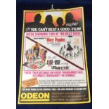 Cinema, original Odeon cinema James Bond 'Live And Let Die'/'Mary Poppins' card poster (10 inch x 15