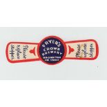 Beer Label, Fryer's Crown Brewery, Brompton on Swale, stopper label, (sl mark o/w gd) (1)