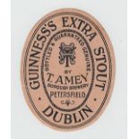 Beer Label, Borough Brewery, T Amey, Petersfield, Guinness's Extra Stout, v.o, (few sl marks) (v