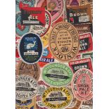 Beer Labels, a selection of 55 different beer labels from different breweries, various shapes, sizes