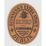 Beer Label, 'Harp Brand', Guinness from A S Bartholomew, Cheltenham, v.o, (vg) (1) (v. scarce)