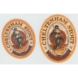 Beer Labels, Cheltenham Original Brewery Co Ltd, Cheltenham Stout, 2 v.o's, different sizes (hinge