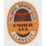 Beer Label, Felinfoel Brewery Co Ltd, Llanelly, Amber Ale, v.o, (vg) (1)