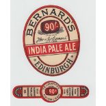Beer Labels, Bernard's, Edinburgh, India Pale Ale, v.o & stopper (vg) (2)