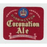 Beer Label, Robert Deuchar Ltd, Newcastle & Edinburgh, Coronation Ale, 1953, h.r, (gd/vg) (1)