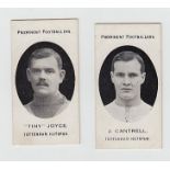 Cigarette cards, Taddy, Prominent Footballers, (London Mixture), Tottenham Hotspur, two cards, J