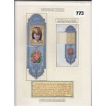 Bookmark, P Jones Collection, Almanack bookmark for 1876 with booklet monthly calendar inset,