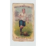 Trade card, Football, Batger, Well Known Football Clubs, scarce type card, no 4, Preston North