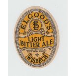 Beer Label, Elgood & Sons Ltd, Wisbech, Light Bitter Ale, v.o, (sl foxing o/w gd) (1)