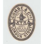 Beer Label, Combe & Cos, Extra London Stout bottled by Paul & Co, Haddington, v.o, (gd) (1)