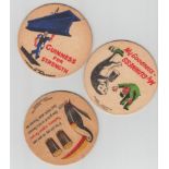 Beer Mats, Guinness, 3 different Quarmby mats inc iconic Toucan, (some age toning, gen gd)