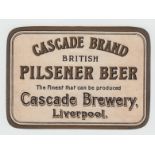 Beer Label, Cascade Brewery, Liverpool, Cascade Brand British Pilsener Beer, hr, approx 124mm x 87mm