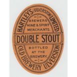 Beer Label, Hartley's (Ulverston) Limited, Double Stout, v.o, (vg) (1)