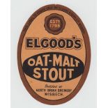 Beer Label, Elgood & Sons Ltd, Wisbech, Oat-Malt Stout, v.o, (gd/vg) (1)