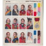 Cigarette cards, Will's, Waterloo, small proof sheet of 13 cards, all portrait style cards (good)