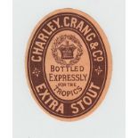 Beer Label, Charley, Crang & Co, Extra Stout, bottled expressly for the tropics, v.o, (gd/vg) (1)