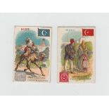 Cigarette cards, Turkey, Carathanassis & Co, The Post in Various Countries, 2 cards, Egypt &